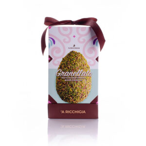 Uovo di Pasqua al cioccolato fondente ricoperto di Granella di Pistacchio - immagine 2